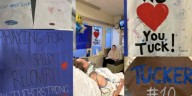 Gresham High School students honor football player recovering from severe neck injury