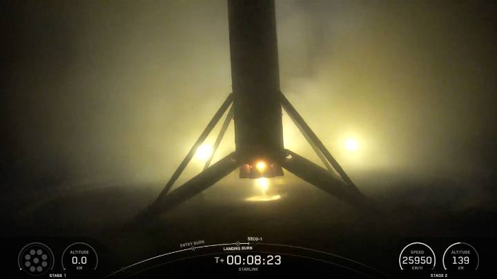 SpaceX launches 24 Starlink internet satellites, lands rocket on ship at sea