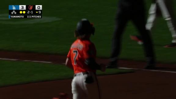 An out from being no-hit, the Orioles stun the Dodgers with 4 runs ...