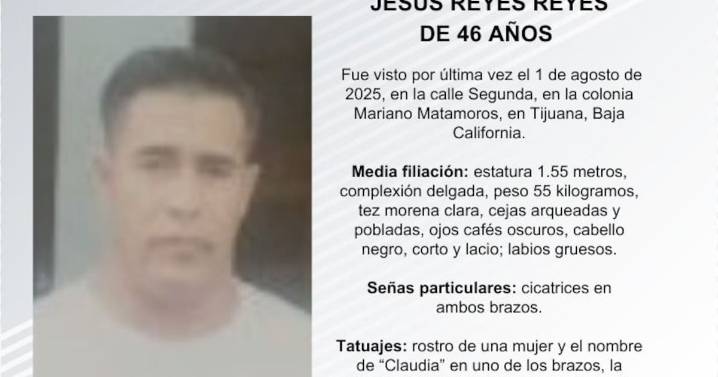 Se busca a Jesús Reyes Reyes de 46 años