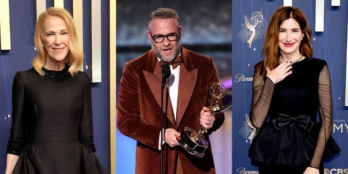 ‘The Studio’ Picks Up First Award of Emmys 2025 for Seth Rogen, Many More Wins Expected! | 2025 Emmy Awards, Catherine O’Hara, Chase Sui Wonders, Dewayne Perkins, Emmy Awards, Ike Barinholtz, Kathryn 