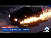 Chase: Suspect drives on rim, sparks fly during wild LA pursuit
