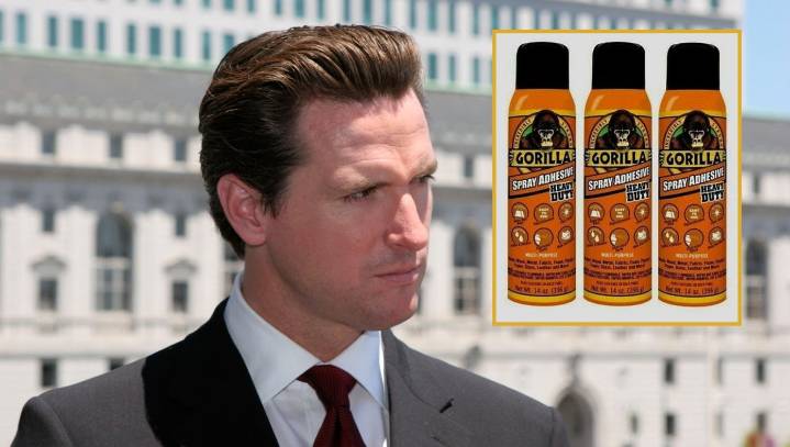 Governor Gavin Newsom Sues Gorilla Glue For Not Being Strong Enough To Keep His Hair Perfectly In Place