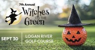 Women and men dress up in costume to play golf and raise money
