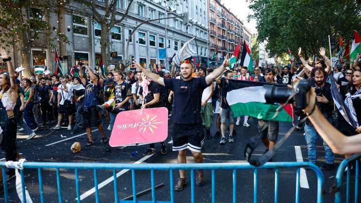 Manifestaciones propalestinas impidieron que la Vuelta a España llegar a la meta