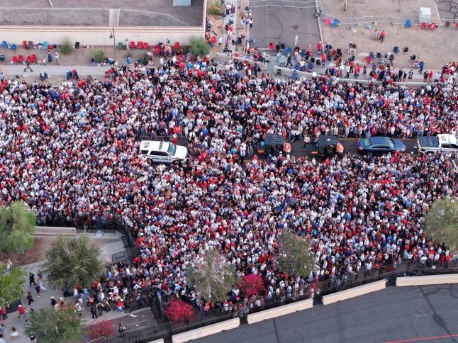 Thousands gather ahead of Charlie Kirk’s funeral in Arizona