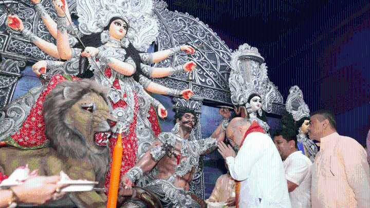 Durga Puja 2025: Amit Shah inaugurates pandals in Kolkata, performs puja at Kalighat