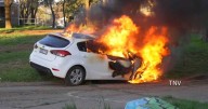 Suspicious car inferno: stolen vehicle set on fire in early