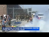 Chaplain calls for calm outside suburban Chicago ICE facility