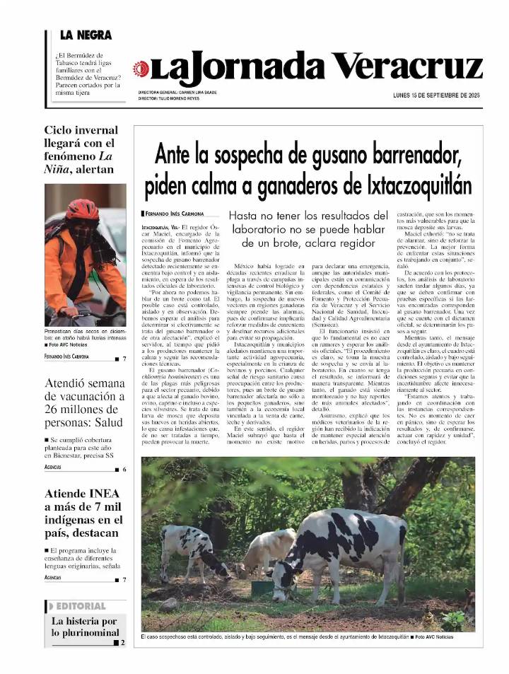 Contraportada del 15 de septiembre de 2025