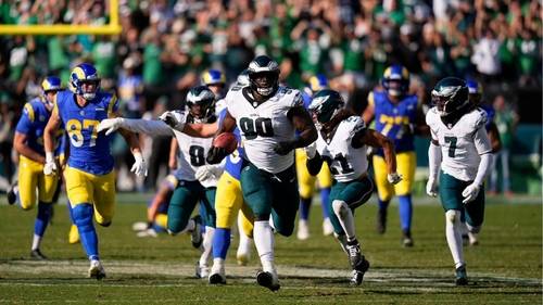 Jordan Davis seals Eagles' 33-26 thrilling win over Rams with Philly's 2nd blocked FG of 4th quarter
