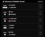 Última jornada. Partidos de hoy de las eliminatorias sudamericanas 2026