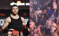 VIDEO: Pesaje del Canelo Álvarez y Terence Crawford termina en conato de bronca en las gradas