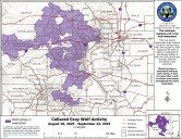 Colorado wolf map from CPW shows September activity across mountains