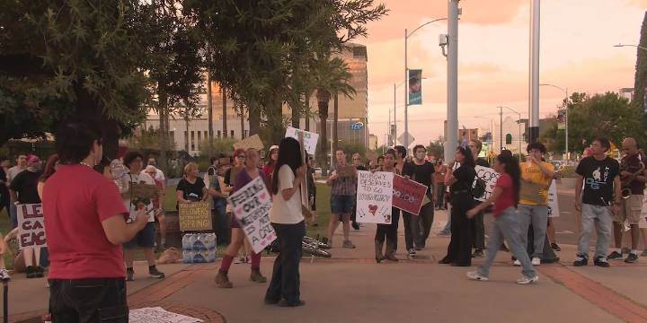 Protests erupt at Armory Park over the city requesting permits for mutual aid