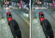 Video capta instante cuando motociclista muere al pasarse un alto