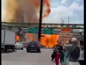 Nuevos VIDEOS del momento exacto de explosión de pipa en Puente la Concordia, CDMX