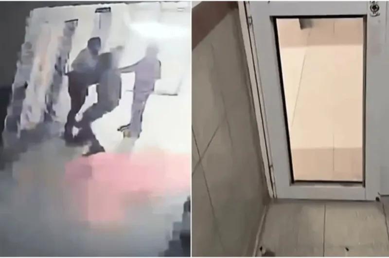 VIDEO: A las patadas y con un cuchillo, exigió ser atendido en un hospital