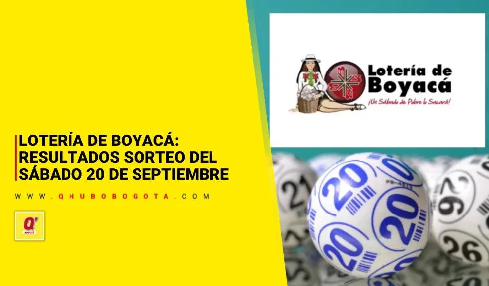 Lotería de Boyacá: resultados del sorteo del sábado 20 de septiembre de 2025
