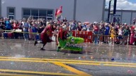 Water balloons fly during Hamtramck Yacht Races