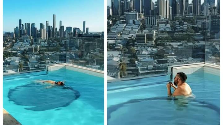 Christian Hull finally takes the plunge at 27-storey-high infinity pool as social media erupts in fear and fascination