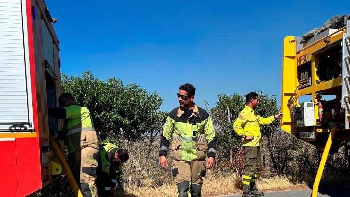 Declarado un incendio en la mediana de la A-49 a la altura de Villalba que está provocando retenciones