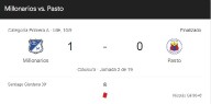 Deportivo Pasto reclama penalti no sancionado ante Millonarios
