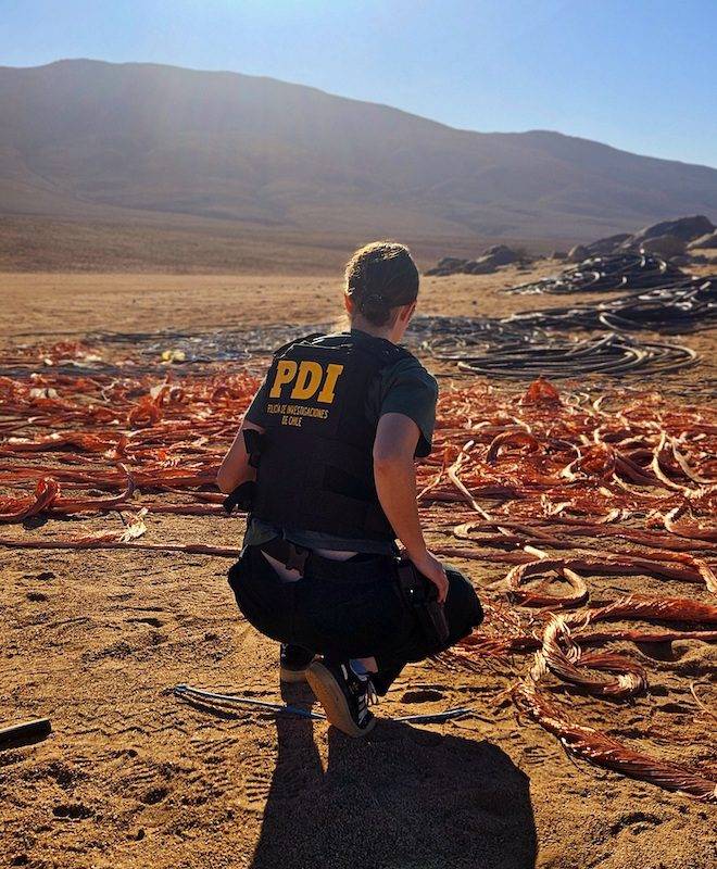 OPERATIVO PDI PERMITIÓ EL HALLAZGO DE MÁS DE CUATRO TONELADAS DE CABLEADO DE COBRE