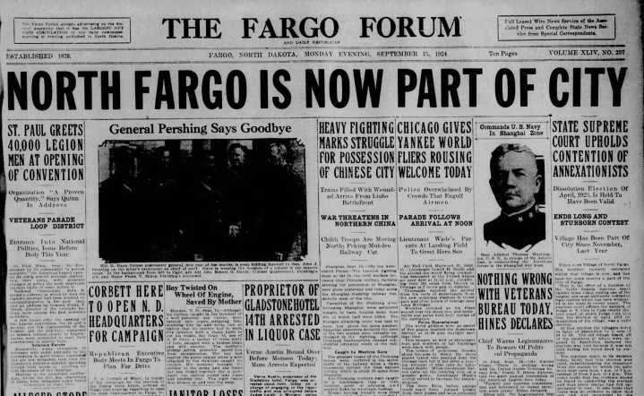 Today in History: North Fargo becomes part of Fargo