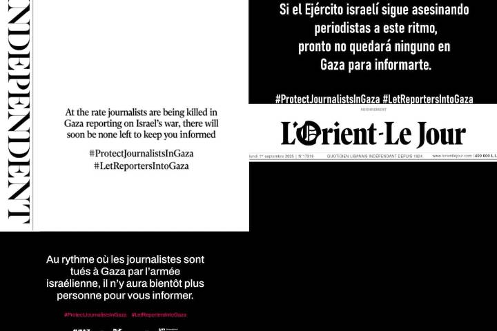 Apagón informativo por Gaza: así se denuncia el asesinato de periodistas por orden de Israel