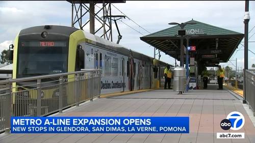 Metro opens new A Line extension in San Gabriel Valley, offers free rides through weekend