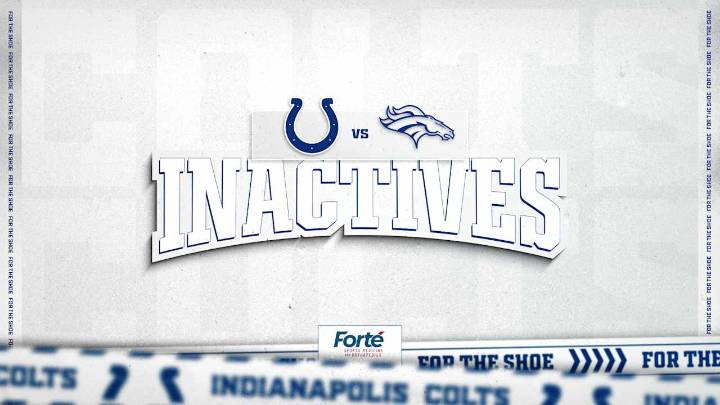 Colts announce 6 inactive players for Week 2 game vs. Denver Broncos