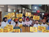 AAP MLAs protest in Punjab Assembly against Centre over flood relief funds