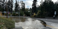 Water main break closes road in Clark County