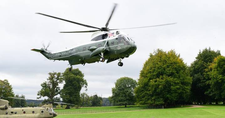 Trump's Marine One helicopter makes emergency landing in the UK