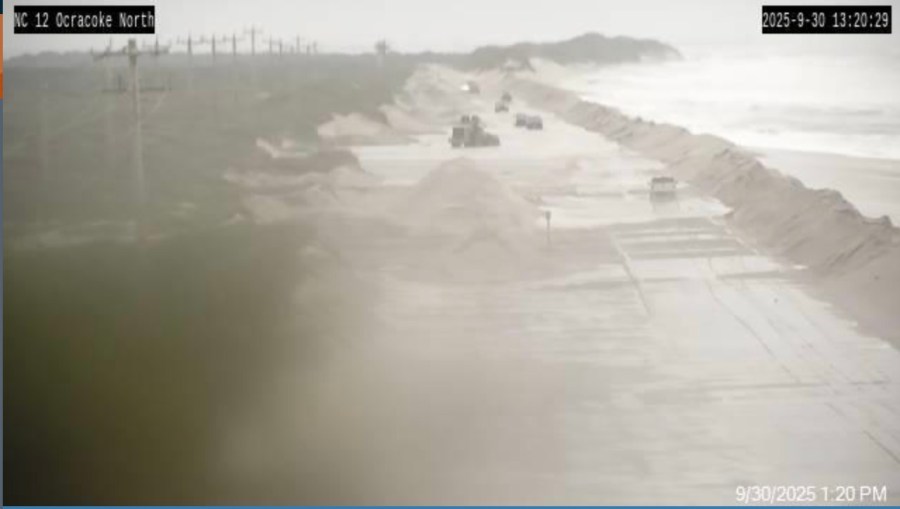 NC 12 closed near Ocracoke Island due to ocean overwash