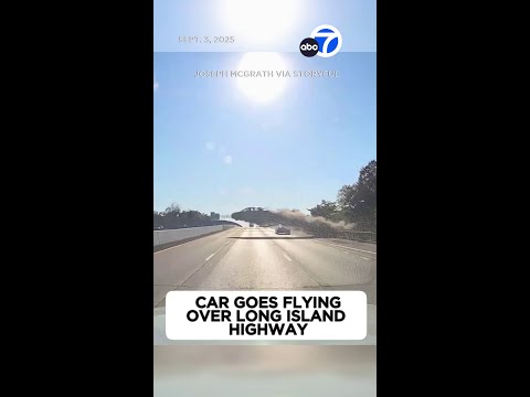 Car goes flying over Long Island highway