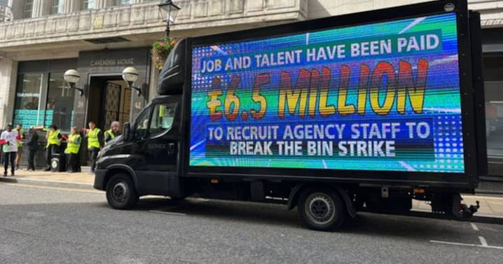 Striking Birmingham binmen stage demo outside job agency amid union £6m claim