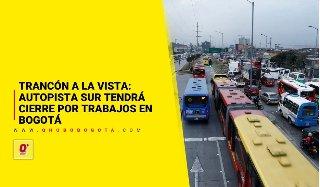 Trancón a la vista: Autopista Sur tendrá cierre por trabajos en Bogotá