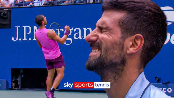 US Open: Carlos Alcaraz finishes off sensational rally against Novak Novak Djokovic during US Open semi