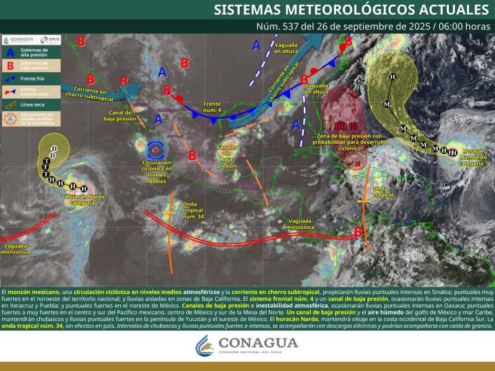 Se esperan lluvias fuertes en Coahuila: se prevén descargas eléctricas y caída de granizo