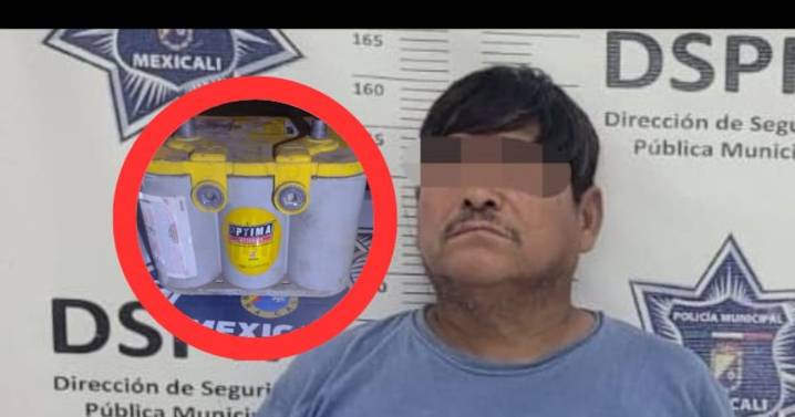 Robaba la batería de un vehículo en el Necaxa y es detenido