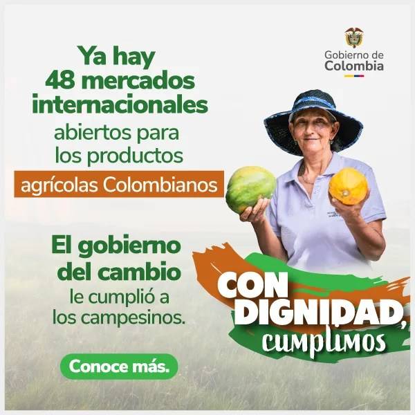 Con dignidad el campo colombiano se abre paso en los mercados internacionales