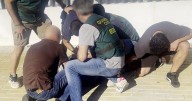 Moment Brit who stabbed roommate dead is arrested in Spain after 17
