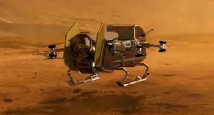 Un helicóptero en la luna de Saturno