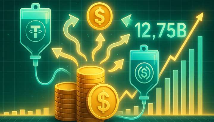 Tether And Circle Inject $12.75B To The Market In 30 Days