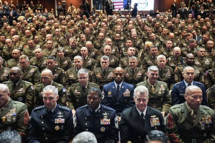 800 US Generals sat in silence as Trump’s Quantico speech spiraled from $1 trillion military spending to hitting protesters