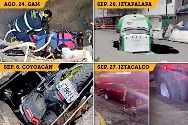 Aumentan en CDMX 107% los socavones