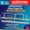 Reducción a 2 carriles por obra en Los Nogales