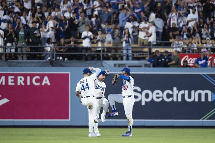 Dodgers clinch 13th straight postseason berth as Kershaw pitches final regular